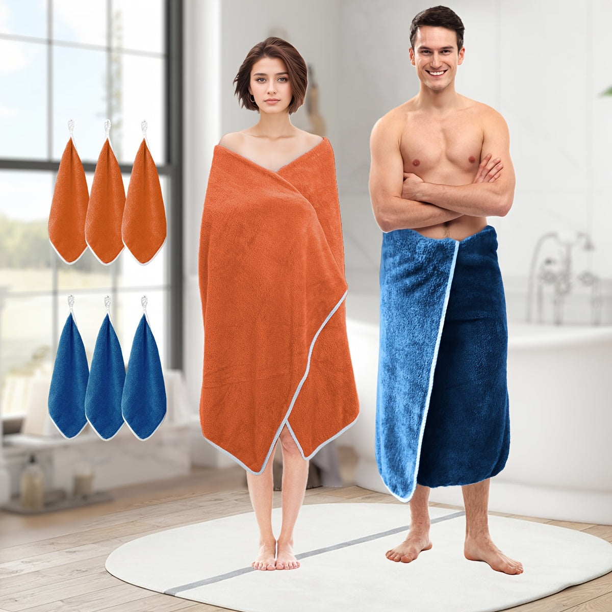8pcs Bath Towel Set Extra Large Bath Towel Face Towel Hand Towel Hair Drying Turban Super Soft High Absorbent