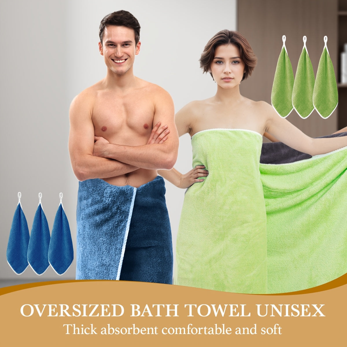 8pcs Bath Towel Set Extra Large Bath Towel Face Towel Hand Towel Hair Drying Turban Super Soft High Absorbent