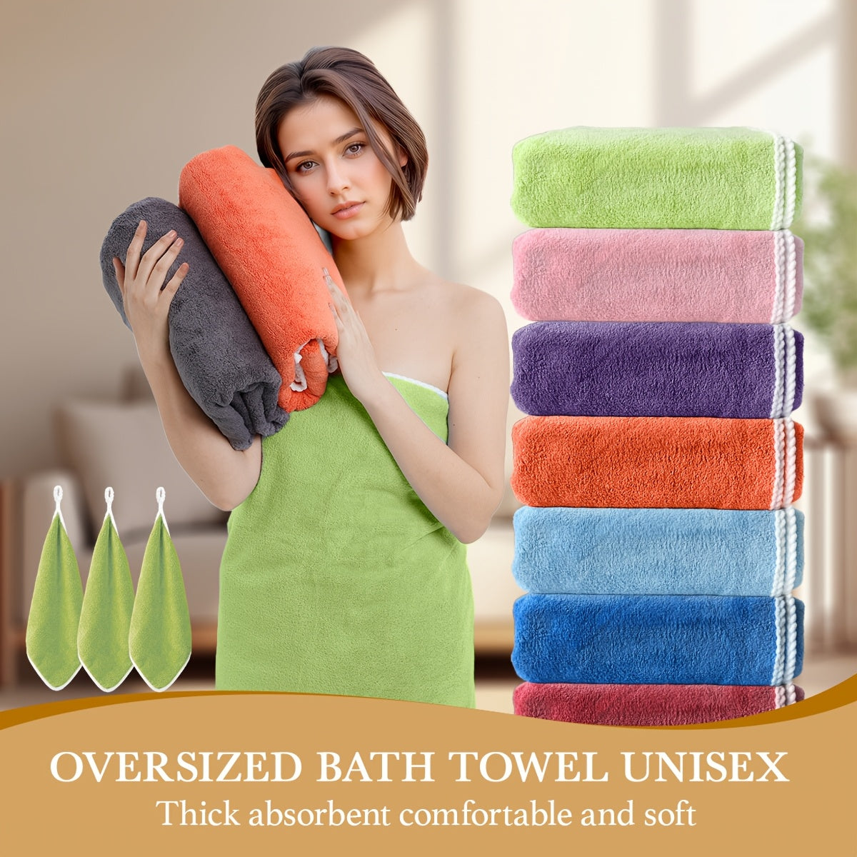 8pcs Bath Towel Set Extra Large Bath Towel Face Towel Hand Towel Hair Drying Turban Super Soft High Absorbent