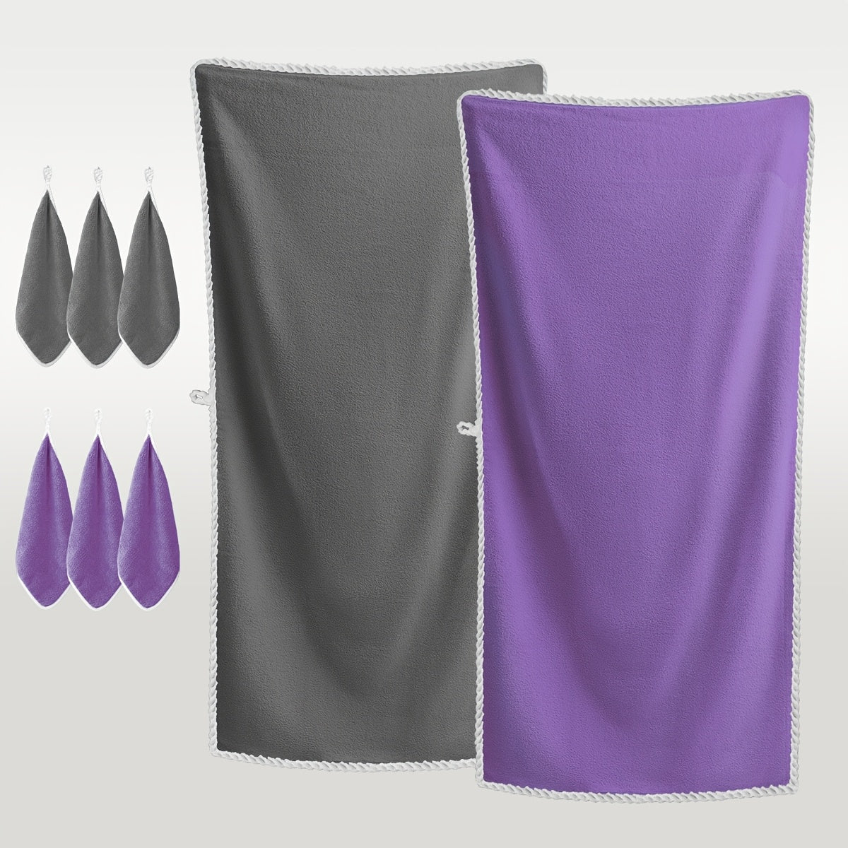 8pcs Bath Towel Set Extra Large Bath Towel Face Towel Hand Towel Hair Drying Turban Super Soft High Absorbent