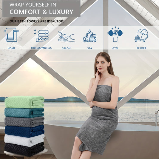 8pcs Extra Large Bath Towel, Ultra-Soft Fluffy Thick Bath Towel Set Highly Absorbent Quick Dry Towel 750GSM Includes 2 Oversized Bath Towels & 2 Hand Towels & 4 Washcloths Towels for Bathroom Hotels Gym, Valentine'S Day Gift, Wash Cloths