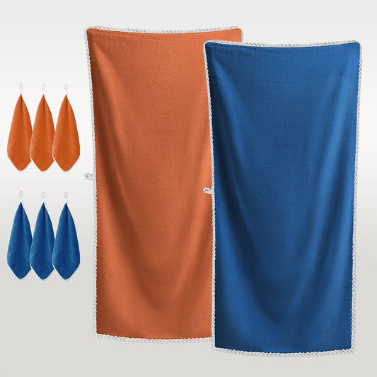 8pcs Bath Towel Set Extra Large Bath Towel Face Towel Hand Towel Hair Drying Turban Super Soft High Absorbent